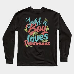 Just A Boy Who Loves Dobermans dog Gift product Long Sleeve T-Shirt